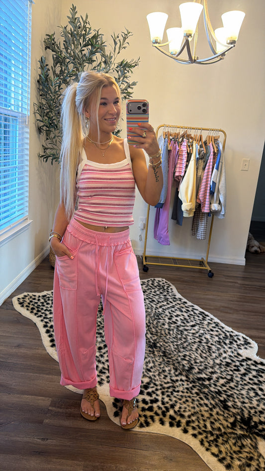 Out + About Mineral Wash Barrel Pants