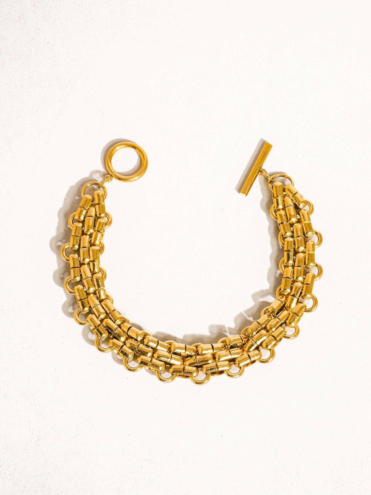 Donni 18K Gold Non-Tarnish Bold Weave Bracelet: Yellow Gold