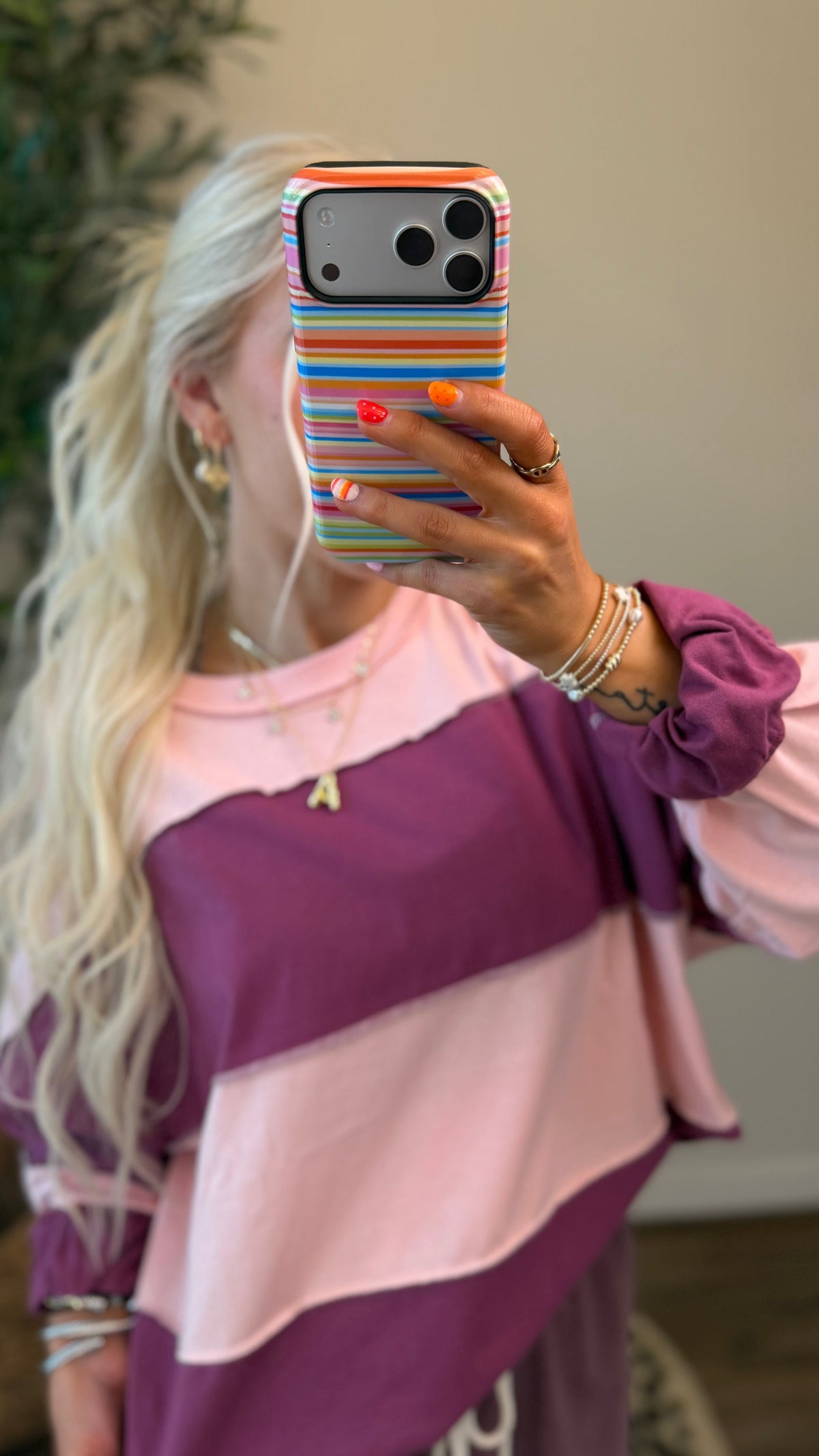 Oversized Color Block Pullover