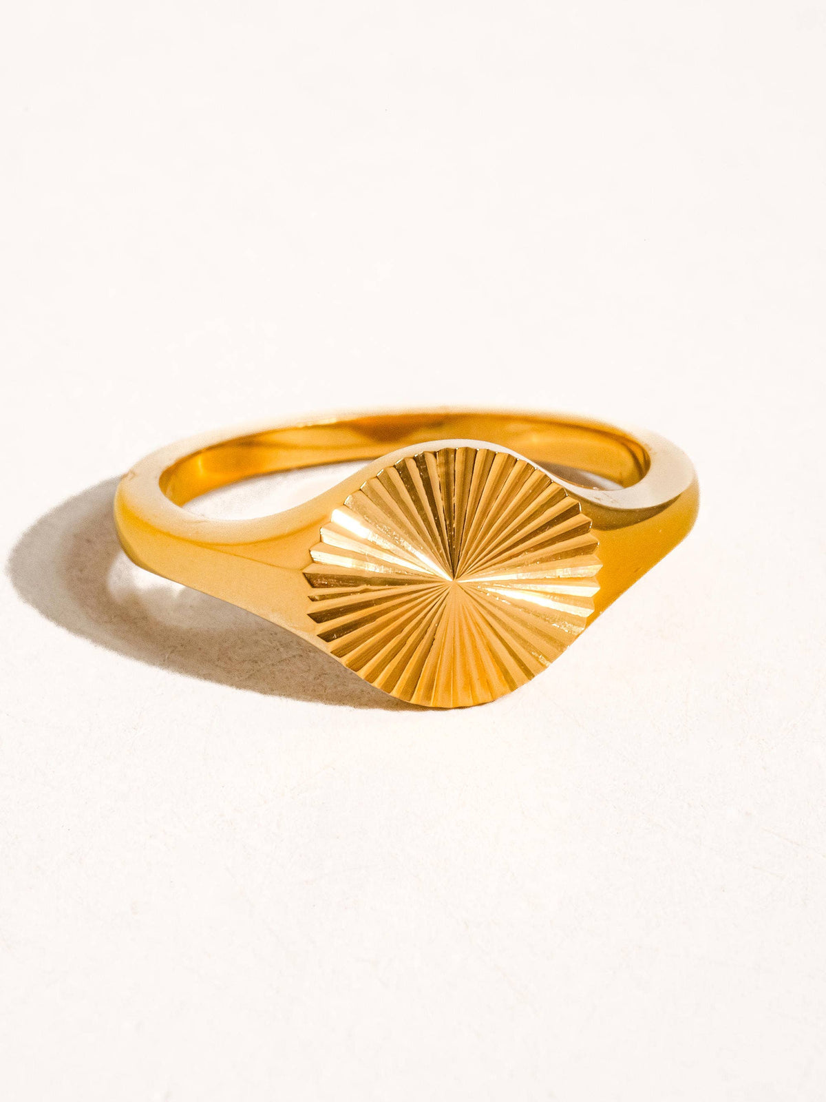 Mateo 18K Gold Non-Tarnish Modern Signet Ring: Yellow Gold / 8