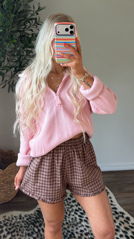 Espresso Plaid Shorts