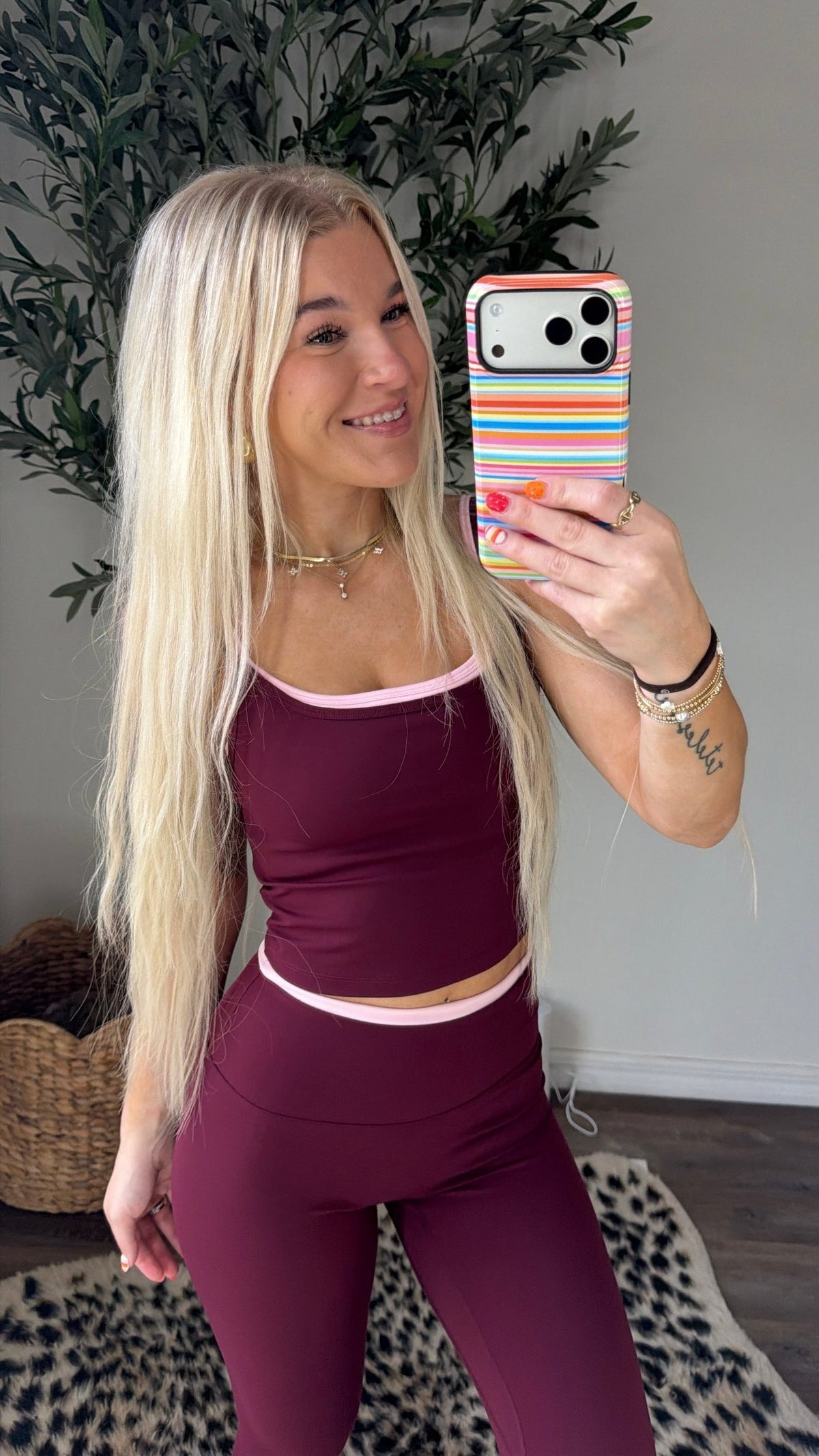 Double Take LEGGINGS - Burgundy Blush