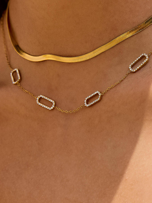 Burnisse 18K Gold Non-Tarnish Dainty Chain Necklace: Yellow Gold