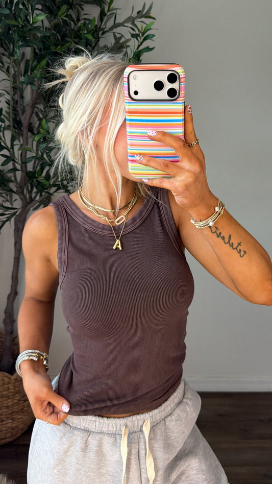 Reversible Ribbed Tank - Vintage Fudge