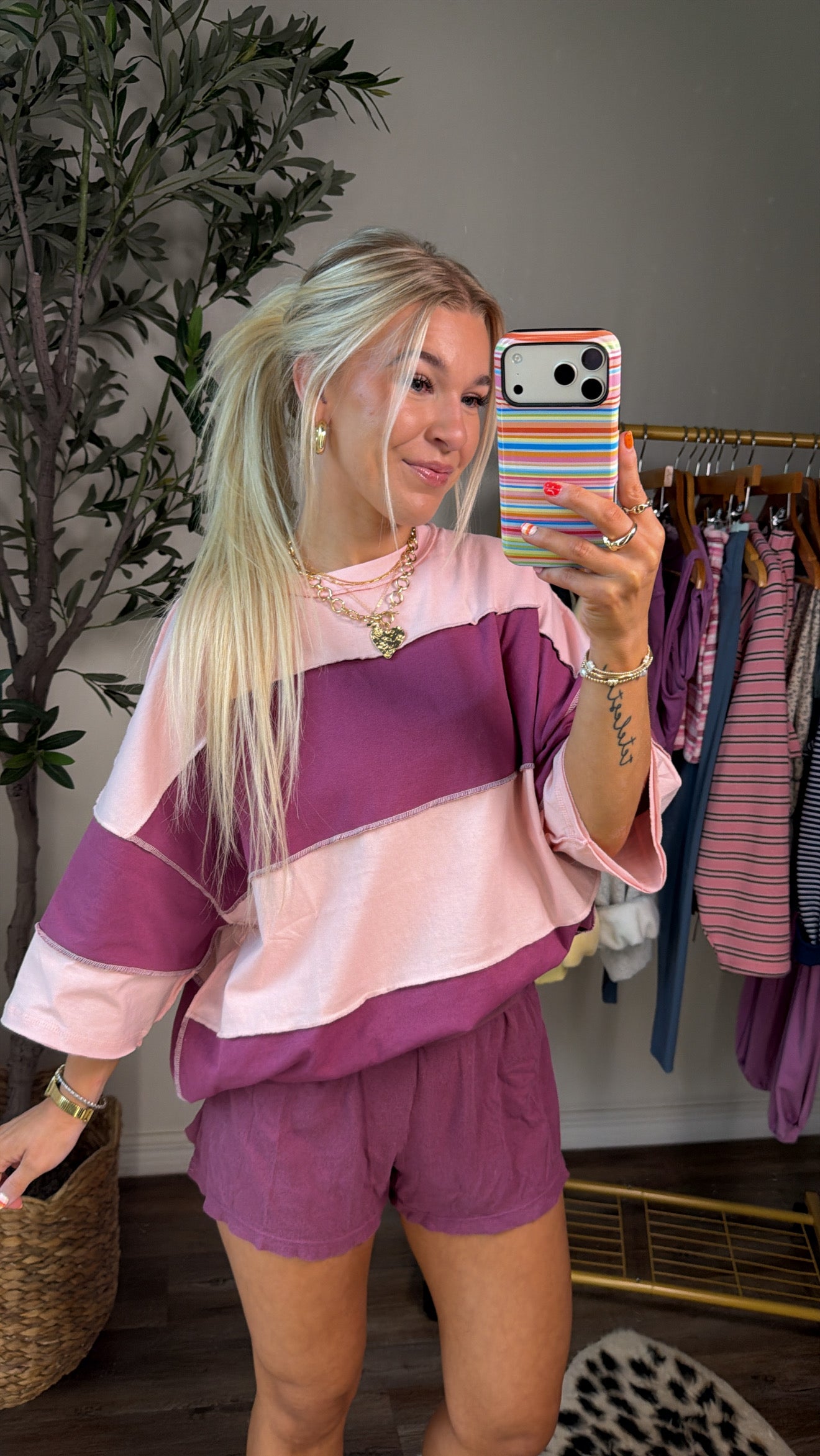 Color Block Oversized Tee