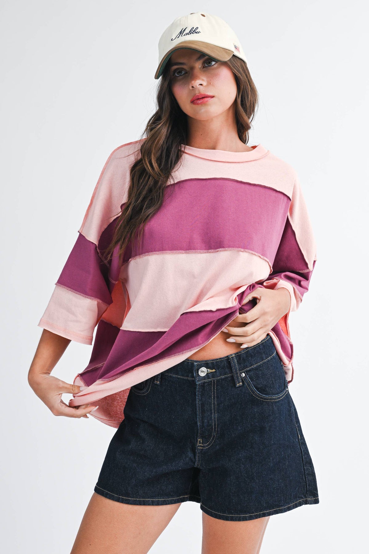 Color Block Oversized Tee