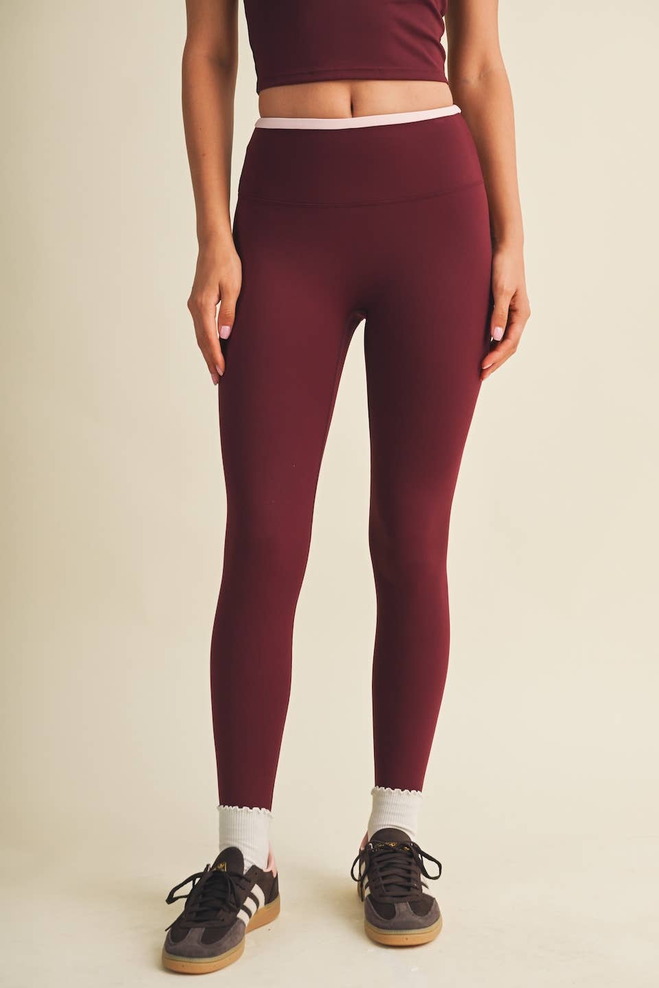 Double Take LEGGINGS - Burgundy Blush