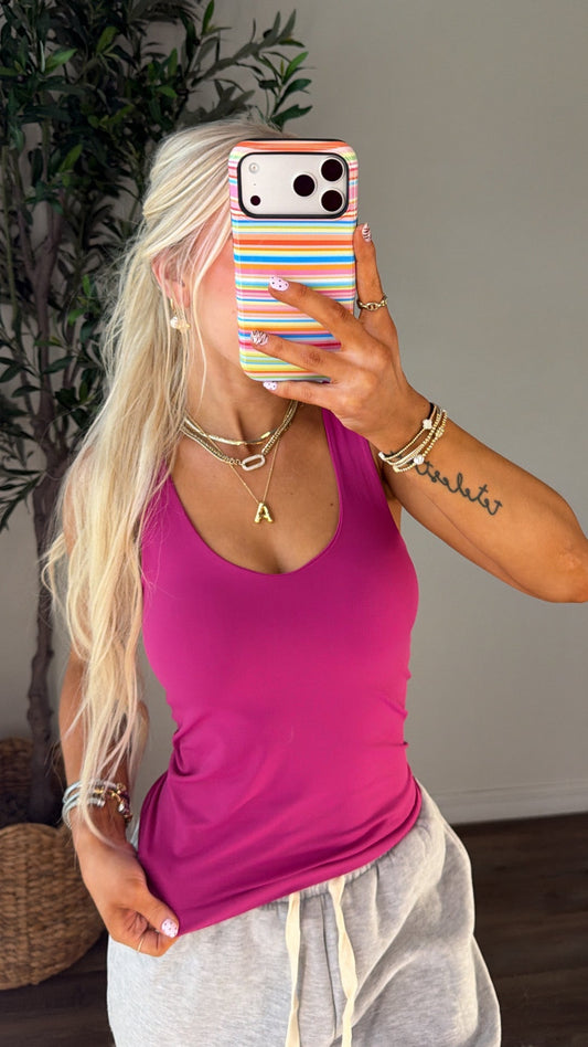 Sweet Heart Tank - Hot Pink