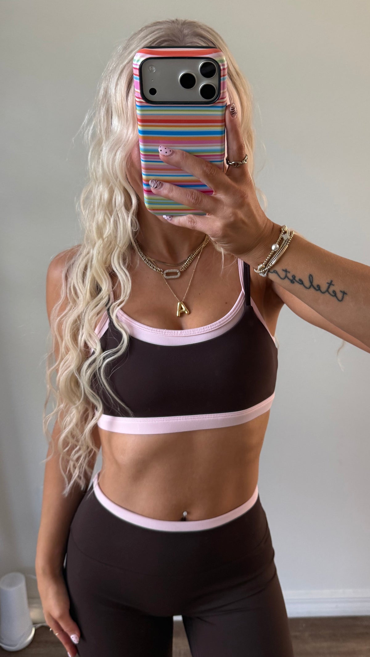 Double Take Bra - Pink + Brown