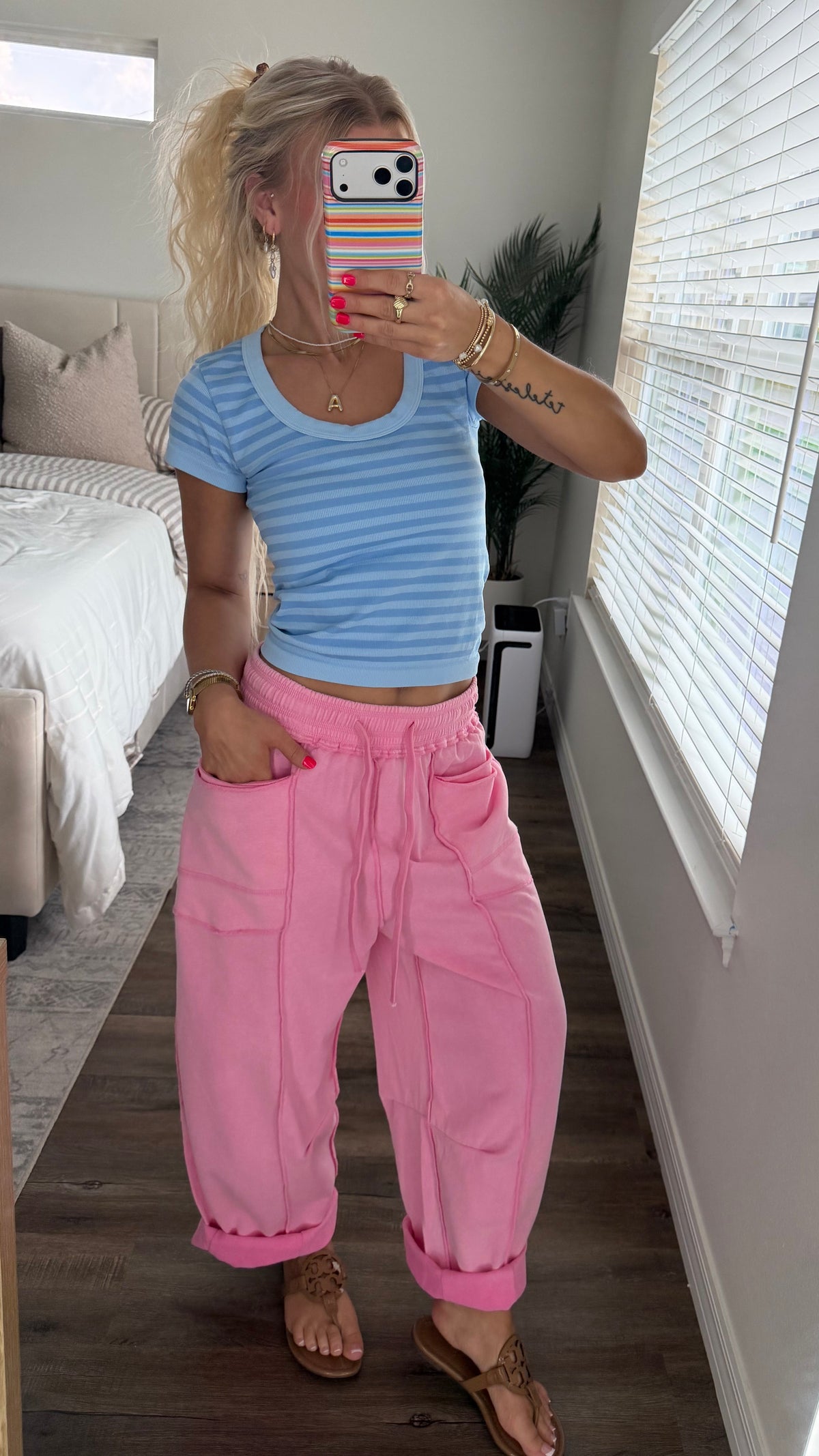 Striped Scoop Neck Tee