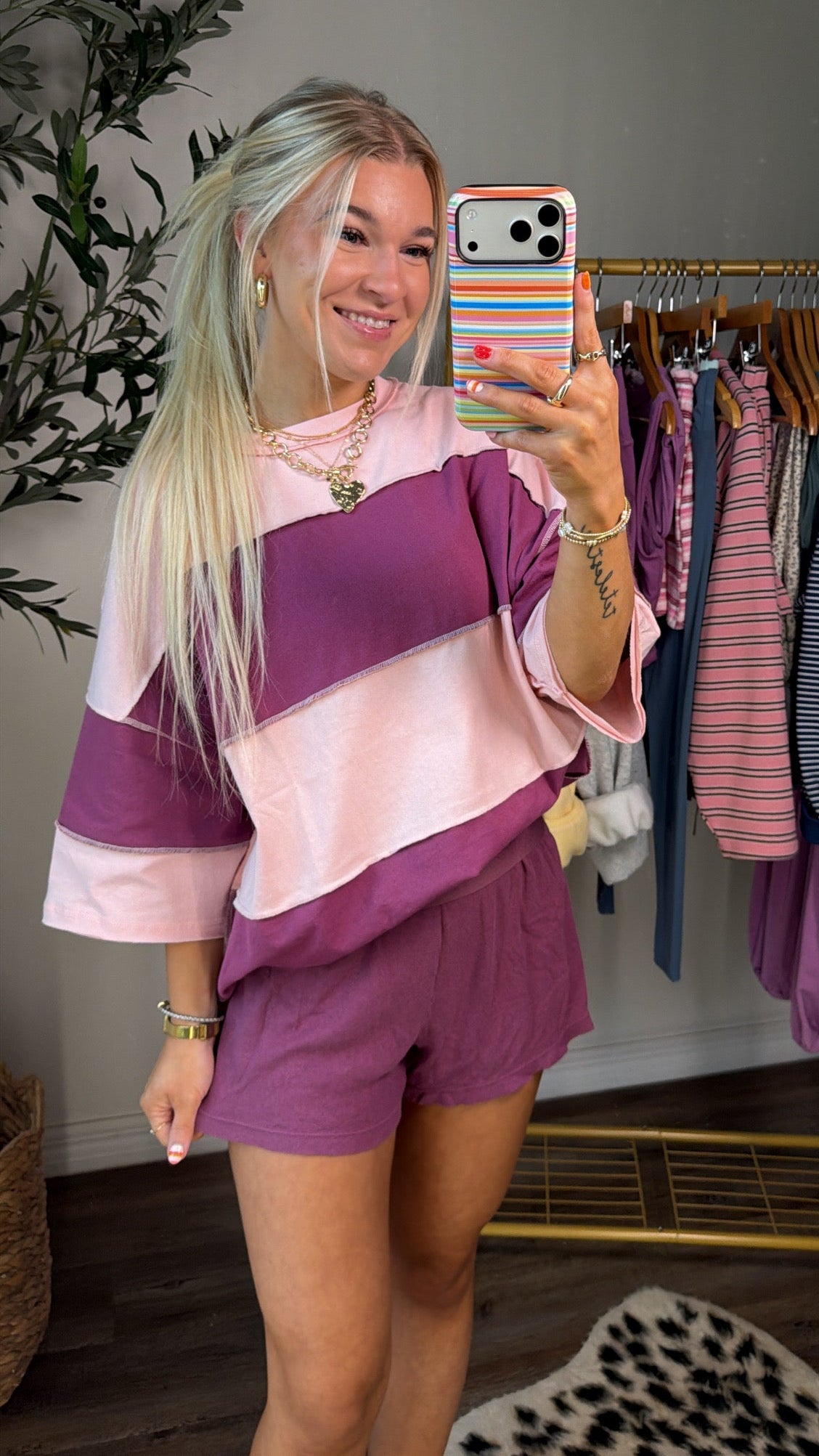Color Block Oversized Tee