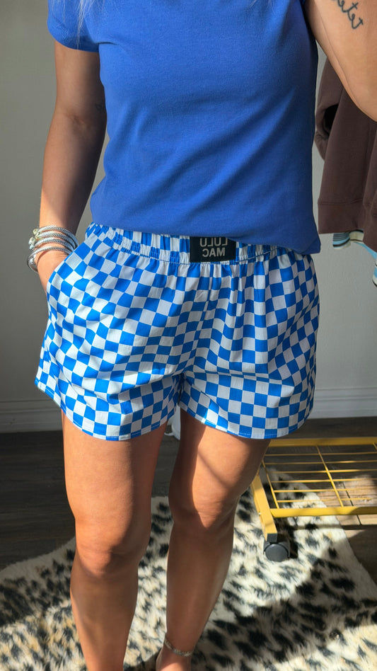 Blue Check Boxer Shorts
