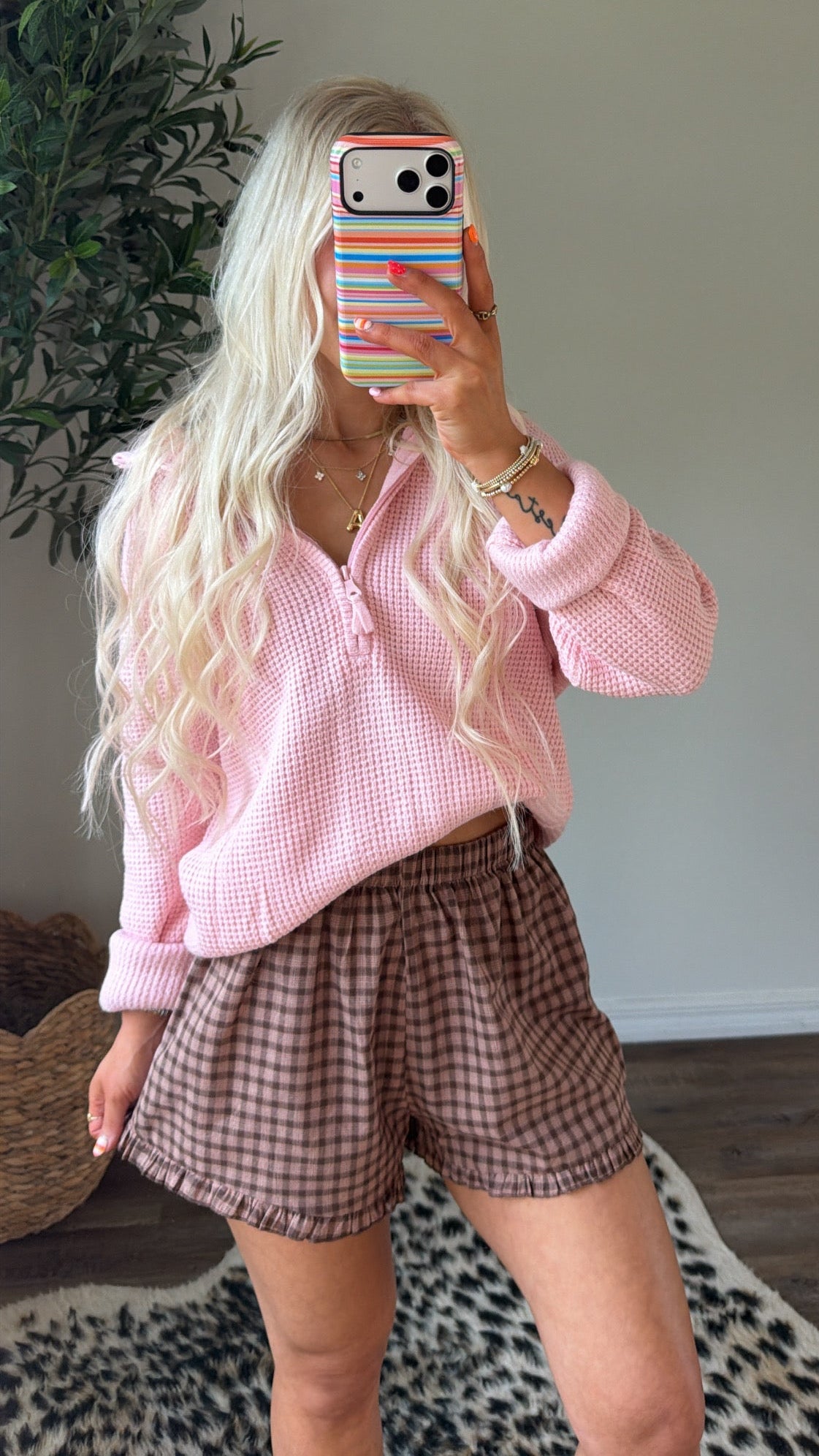 Espresso Plaid Shorts